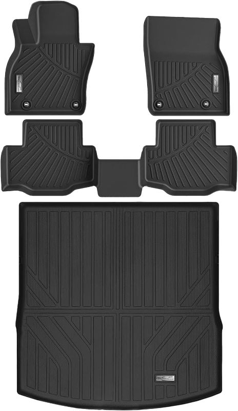 Photo 1 of Floor Mats & Cargo Liner for 2025 Mazda CX-70 CX70 PHEV,1st 2nd Row with Trunk Mat,TPE All Weather Protection Slush Floor Liner Black
