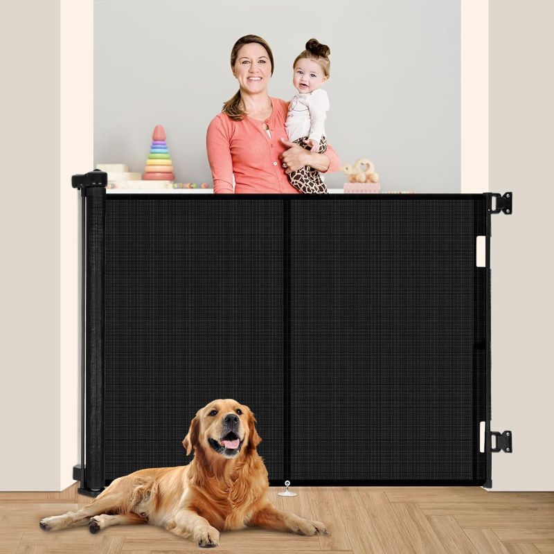 Photo 1 of Upgrade 59" Retractable Baby Gates with Reinforced Strip Design to Prevent Crawling Through, 48" Tall Retractable Gate for Baby and Pet, 5 FT Baby Gates for Stairs

