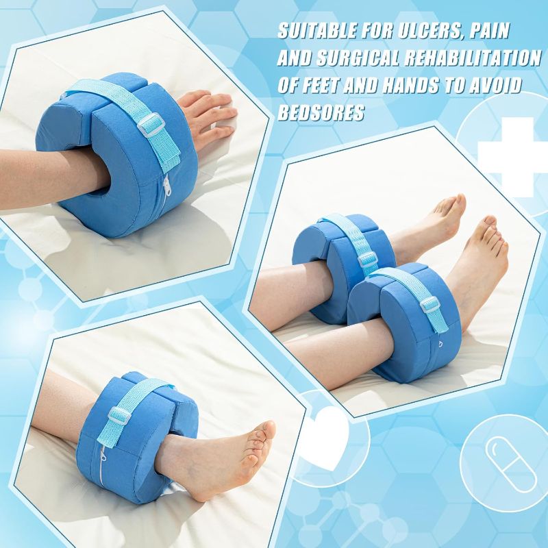 Photo 1 of Geiserailie 2 Pack Foot Elevation Pillow 6.7 x 6.7 x 3.9 Heel Protectors for Pressure Sores Leg Ankle Pillow Ring Relief Pressure Cushion for Bed Sores Swelling Pain Reducing Sleeping Foot Support