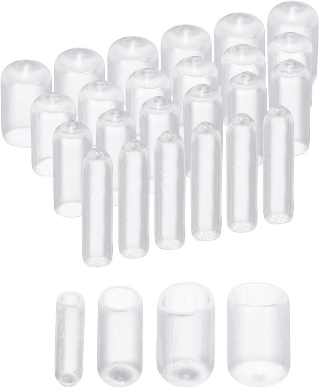 Photo 1 of uxcell 40pcs Round Rubber End Caps 1/8" 1/4" 3/8" 1/2" Clear Vinyl Cover Screw Thread Protectors Assortment Kit(3mm 6mm 9mm 12mm)