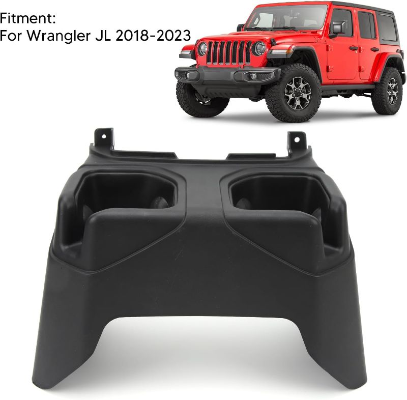 Photo 1 of Rear Center Console Cup Holder, Car Cup Holder 6BN67TX7AC Rear Center Console Drink Holder Replacement For Wrangler JL 2018 to 2023