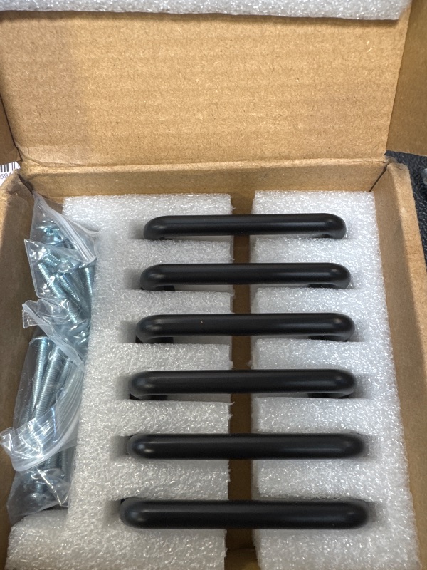 Photo 1 of Goo-Ki 6 Pack 2 1/2" Center to Center Matte Black Modern Cabinet Pulls Solid Contemporary Home Improvement Hardware Drawer Pulls Zinc Alloy Kitchen Handles