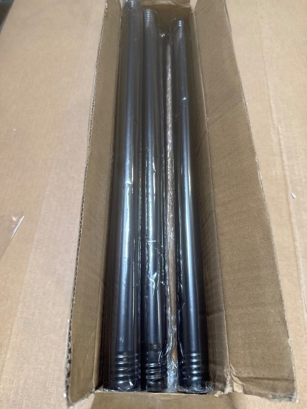 Photo 1 of 1 Pack Black Curtain Rods for Windows 16-120 inch, 1-inch Diameter Heavy Duty Curtain Rods Matte Black Drapery Rods, Adjustable Single Window Curtain Rod with End Cap Design Finials
