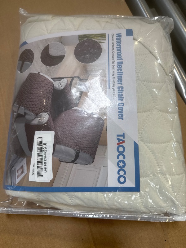 Photo 1 of TAOCOCO 100% Waterproof Recliner Cover - Recliner Cover with Non-Slip Granule, Recliner Chair Covers with Elastic Band, Recliner Chair Covers for Reclining Chair(White,Medium-25'')