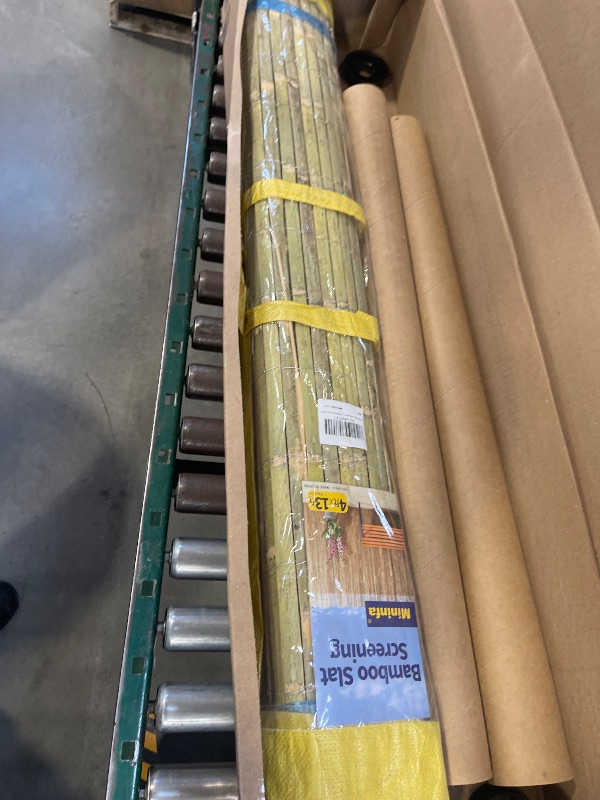 Photo 1 of Mininfa Natural Bamboo Slat Screening, Eco-Friendly Privacy Slat Fence, Bamboo Screen Panel Roll for Balcony or as Wind and Sight Protection (1.2m x 4m)