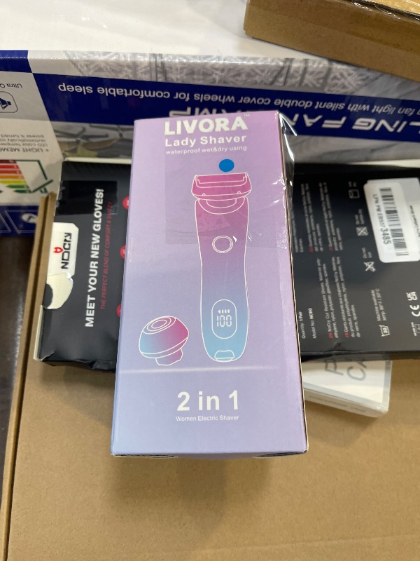 Photo 1 of Livora Electric Shaver for Women?Silk Glide Pro Shaver?Rechargeable Electric Trimmer for Bikini, Pubic Hair, Legs, Body, Wet/Dry (Blue)