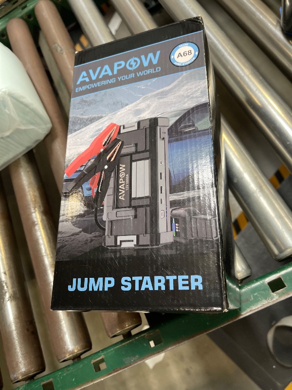 Photo 1 of AVAPOW 6000A Car Battery Jump Starter(for All Gas or up to 12L Diesel) Powerful Car Jump Starter with Dual USB Quick Charge and DC Output,12V Jump Pack with Built-in LED Bright Light