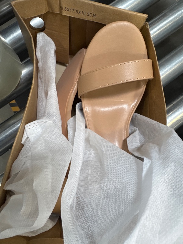 Photo 1 of DOBOLIN Heels for Women Dress Shoes Heeled Sandals 2.5-Inch Low Block Chunky Hight Ankle Strap Strappy Open Toe Pumps Comfortable Dressy Wedding Bridal Homecoming Nude Size 7