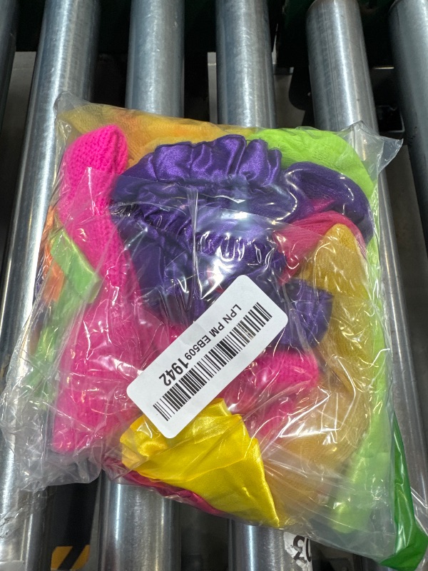 Photo 1 of Miayon 6 in 1 80s Costume Accessories for Kids 1980s Fancy Outfits and Tutu Set for 80s Retro Theme Cosplay Party for Girl(Rainbow)