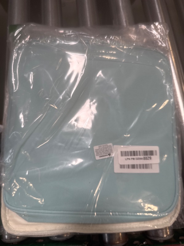 Photo 1 of Mouse Ears Travel Case Multipocket Large Chenille Letter Mouse Ears Headband Holder with Shoulder Strap 11"x11"x4.5" (Blue and White)