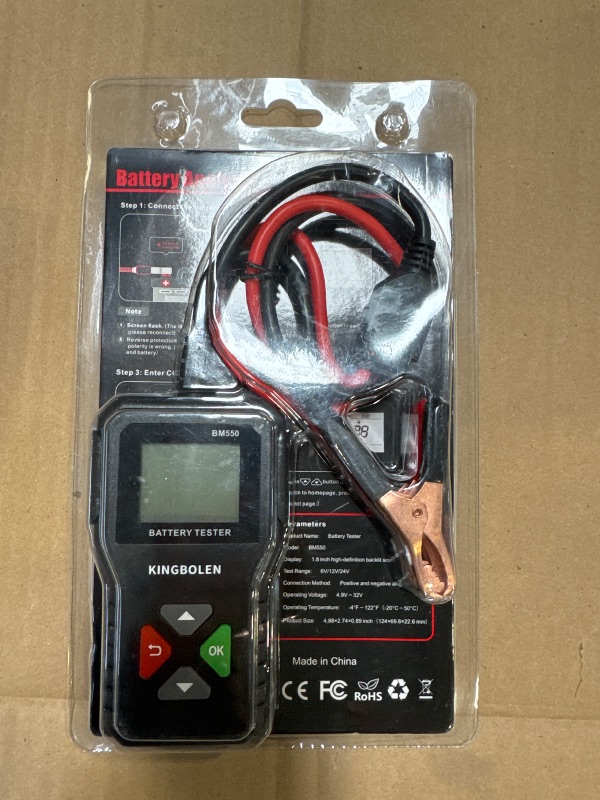 Photo 1 of KINGBOLEN BM550 6V 12V 24V Car Battery Tester, 100-2000 CCA Voltage Tester 2Ah-220Ah Internal Resistance Tester Accurate Digital Auto Battery Analyzer for Cars Trucks SUV ATV Boats Motorcycles Vehicle