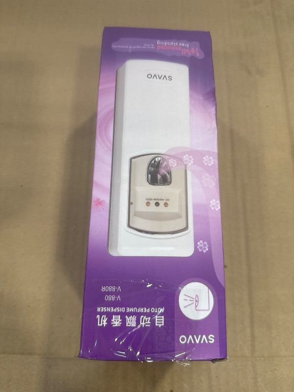 Photo 1 of SVAVO Automatic LCD Fragrance Dispenser - Wall Mount/Free Standing ABS Auto Air Freshener Dispenser Programmable Aerosol Spray Perfume Dispenser for Bathroom, Hotel, Office, Commercial Place, White
