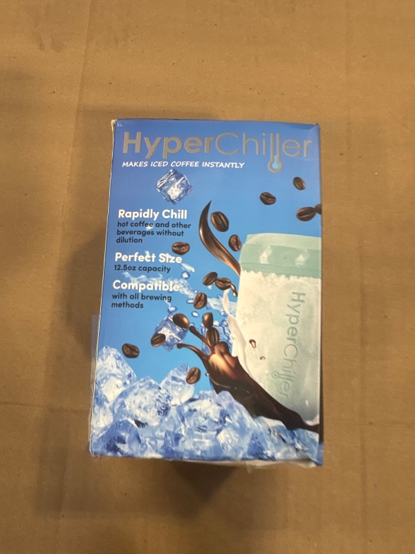 Photo 1 of HyperChiller HC2M Patented Iced Coffee/Beverage Cooler, NEW, IMPROVED,STRONGER AND MORE DURABLE! Ready in One Minute, Reusable for Iced Tea, Wine, Spirits, Alcohol, Juice, 12.5 Oz, Mint Blue