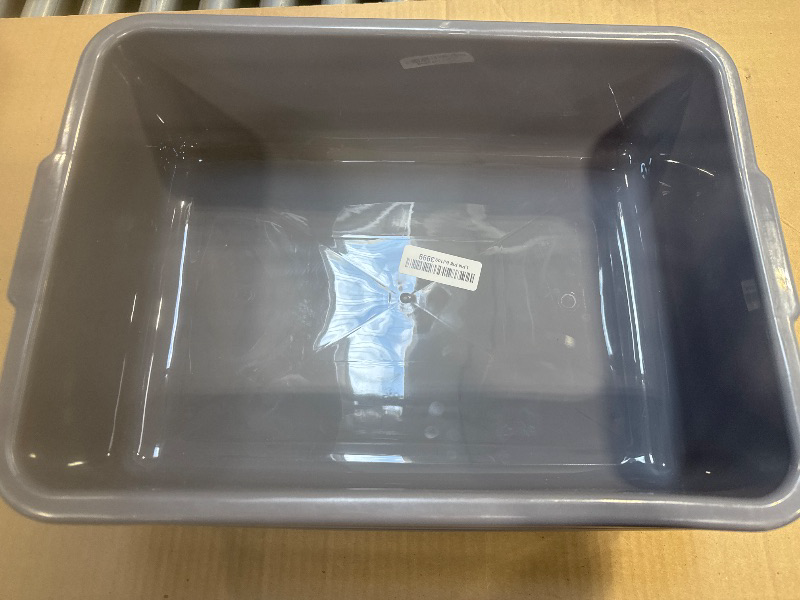 Photo 1 of Eagrye 4-Pack Bus Tubs, Commercial Tote Box, Plastic Bus Box (13 L Capacity), Grey