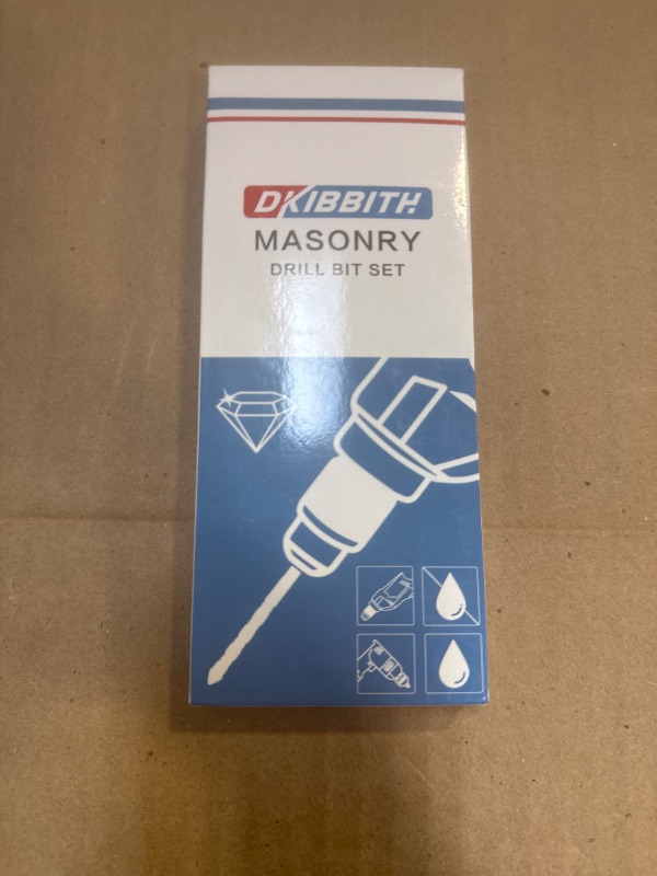 Photo 1 of 10-Piece Masonry Drill Bits Set for Tile Glass Ceramic Brick Wood, 1/8 to 1/2 Inch Drilling Bits with Triangle Handle, YG8 Tungsten Steel Alloy Tip.?Black?