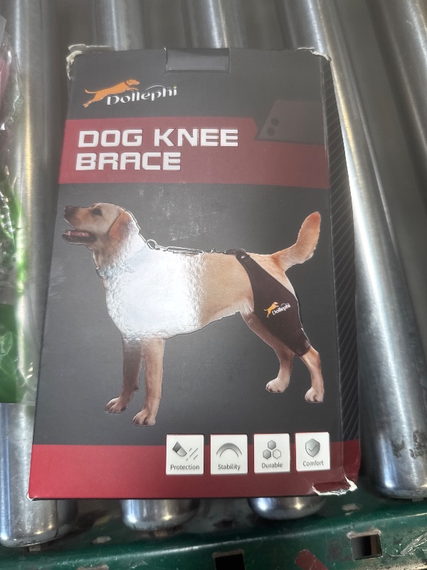 Photo 1 of Dollephi Dog Knee Brace for Torn ACL Hind Leg, Hot/Cold Compress for Patella Dislocation or Osteoarthritis, Cruciate Ligament Injuries, for Medium & Large Dogs(Left Leg,L)