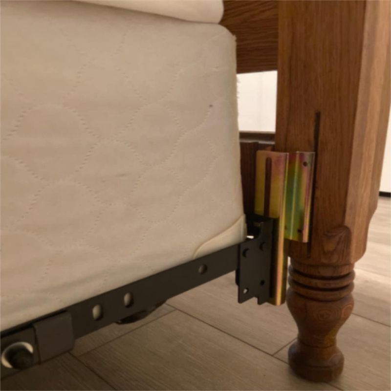 Photo 1 of 2Pcs 711 Bolt on to Hook on Bed Frame Conversion Brackets with Hardware Hook, Headboard Hook Set,Hook on Bed Frame Brackets Adapter,Hook on Bed Rail