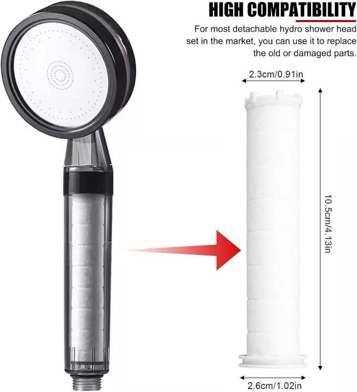 Photo 1 of EVTSCAN 12 Pcs 4 Inch Universal Shower Head Cotton Filters Cartridges Replacement, for Handheld Shower Head