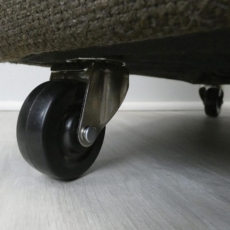 Photo 1 of 2 in. Black Soft Rubber and Steel Swivel Threaded Stem Casters with 80 Lb. Load Rating (2-Pack)