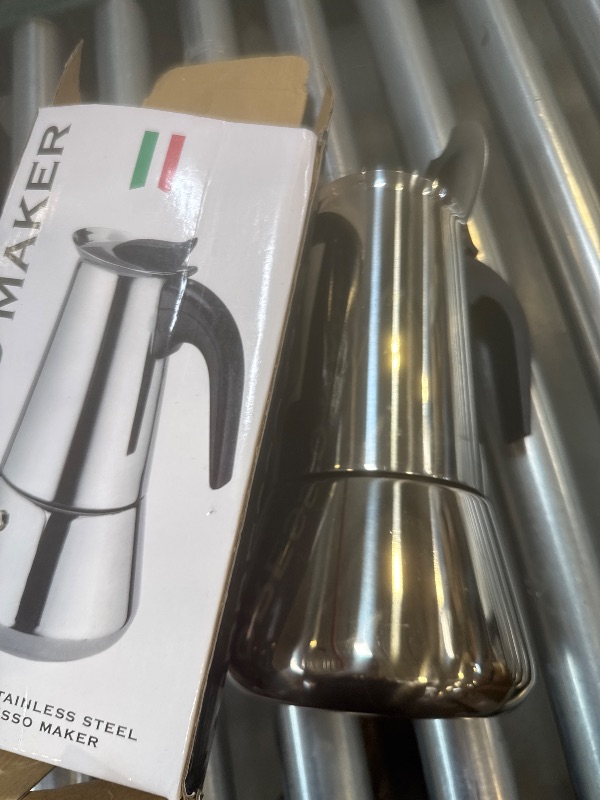 Photo 1 of DITOSH 12 Cup Stovetop Espresso Maker Stainless Steel Moka Pot Stove Top Percolator Italian Coffee Makers Capable Mocha Greca Machine Cafe Classic Induction Cookers for Home and Camping 600ml 20oz