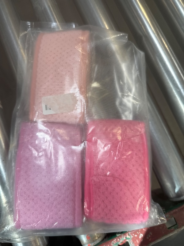 Photo 1 of Whaline 4 Pack Spa Facial Headband Makeup Hair Wrap Adjustable Hair Band Soft Towel Head Band for Face Washing Shower Sports Yoga (White, Pink, Peach Pink, Hot Pink)