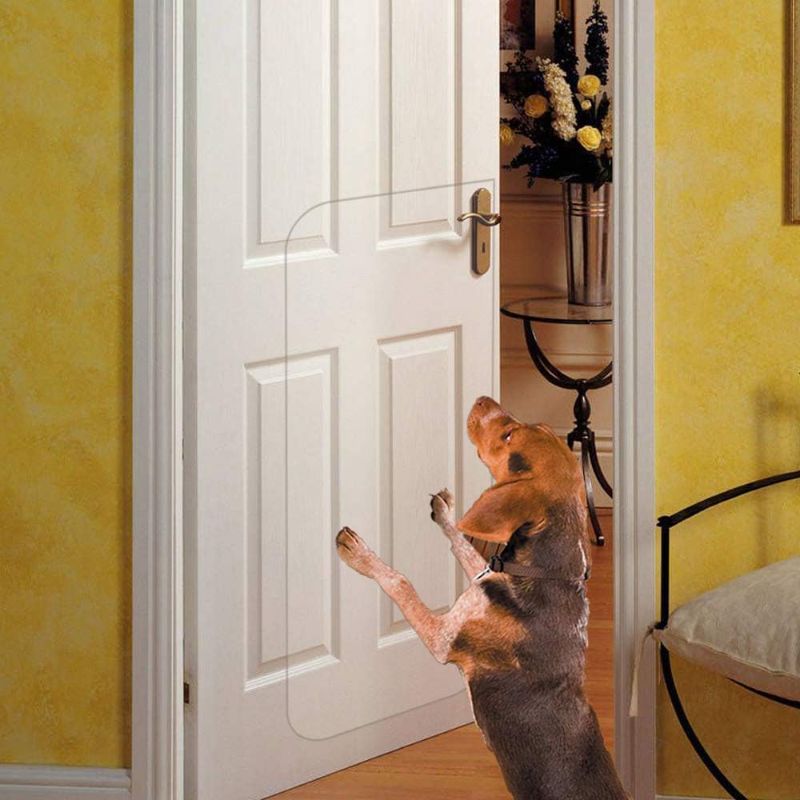 Photo 1 of In hand Clear Pet Door Scratch Protector Shield Protect Your Furniture, Heavy Duty Deluxe Flexible Door Guard Cover
