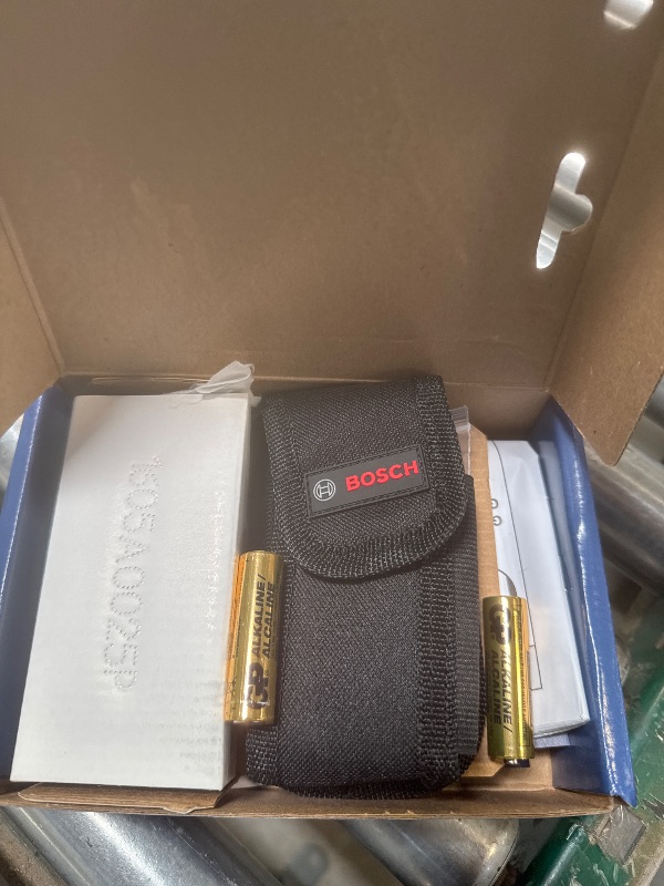 Photo 1 of BOSCH GLM165-22 165 Ft Blaze Laser Distance Measure, Includes 2 AA Batteries, Belt Clip, & Pouch