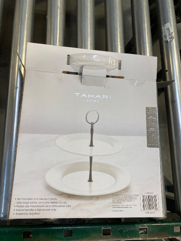 Photo 1 of Tahari Two Tiered Porcelain Stand 10"x10"x9.84" Perfect for Serving