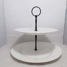 Photo 1 of Tahari Two Tiered Porcelain Stand 10"x10"x9.84" Perfect for Serving