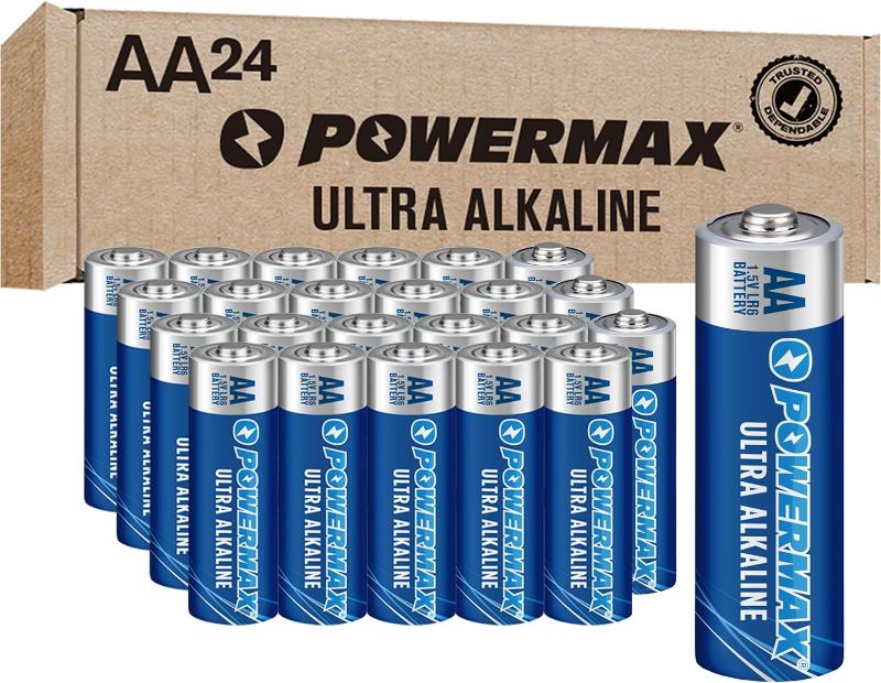 Photo 1 of Powermax 24-Count Double AA Batteries, Ultra Long Lasting Alkaline Battery, 10-Year Shelf Life