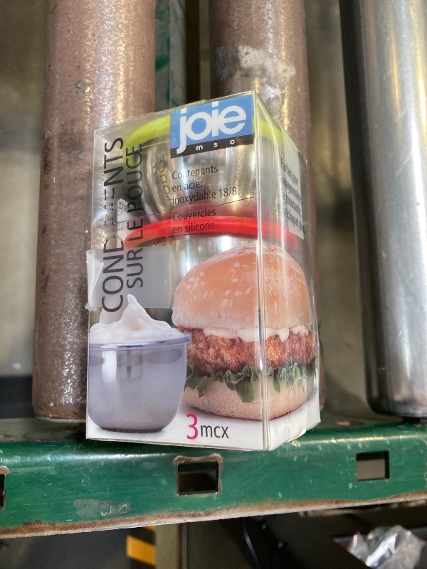 Photo 1 of Joie Condiments On The Go, Mini Stainless Steel Containers with Leak-Proof Silicone Lids, Ideal for Lunchbox Dip or Dressing, BPA-Free, Dishwasher Safe, Assorted Colors, Set of 3