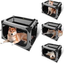 Photo 1 of XVISHX Dog Crate,36x25x25 Inch Large Dog Crate for Large or Medium Dogs, Portable and Foldable Design of Dog Cage, Perfect for Travel or Home Use, Dog Kennel with 3-Door and Durable Mesh Windows, Grey