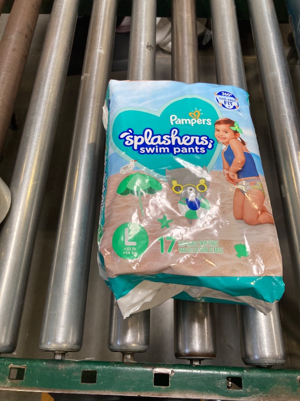 Photo 1 of Pampers Swim Diapers - Splashers - Size 5+, 17 Count, Gap-Free Disposable Baby Swimming Pants