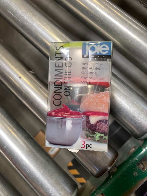 Photo 1 of Joie Condiments On The Go, Mini Stainless Steel Containers with Leak-Proof Silicone Lids, Ideal for Lunchbox Dip or Dressing, BPA-Free, Dishwasher Safe, Assorted Colors, Set of 3