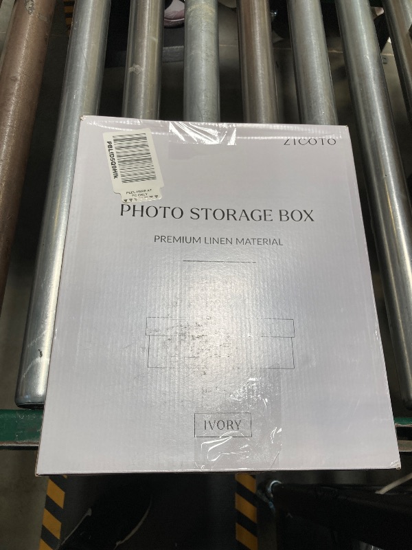 Photo 1 of ZICOTO Decorative Photo Storage Box - Sturdy Linen Photo Organizer with Dividers is Perfect to Store Up to 1700 Pictures and 4x6 Photos - Portable Scrapbook Storage Containers with Lid
