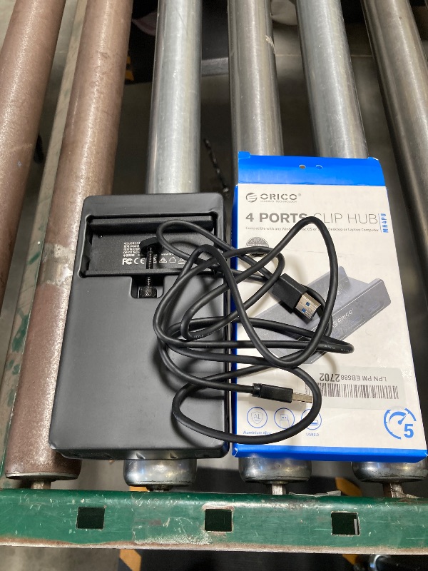 Photo 1 of ORICO USB 3.0 Hub, USB Hub Clamp, Aluminum 4-Port USB Splitter with 4.92 FT USB Data Cable, Desktop Powered USB Hub for Monitors/Desks-Black (Without Power Adapter)