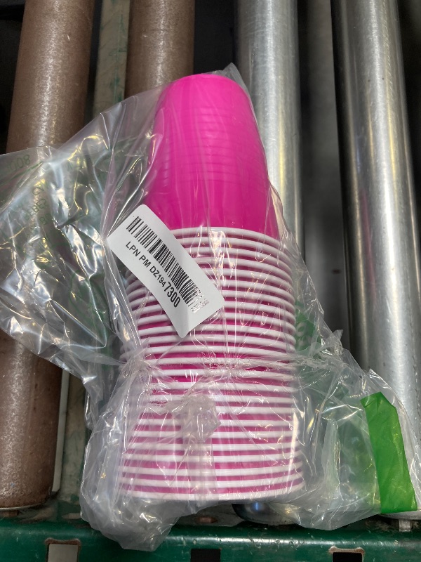 Photo 1 of Kochorie 25 Pack Hot Pink Disposable Plastic Cups 12 Ounce Drinking Party Cups Bulk Party Cups for Wedding Birthday Graduation Christmas Parties, Picnics Events