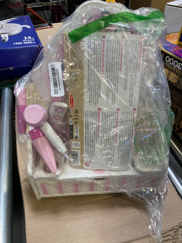 Photo 1 of Melissa & Doug Wooden Beauty Salon Play Set With Vanity and Accessories