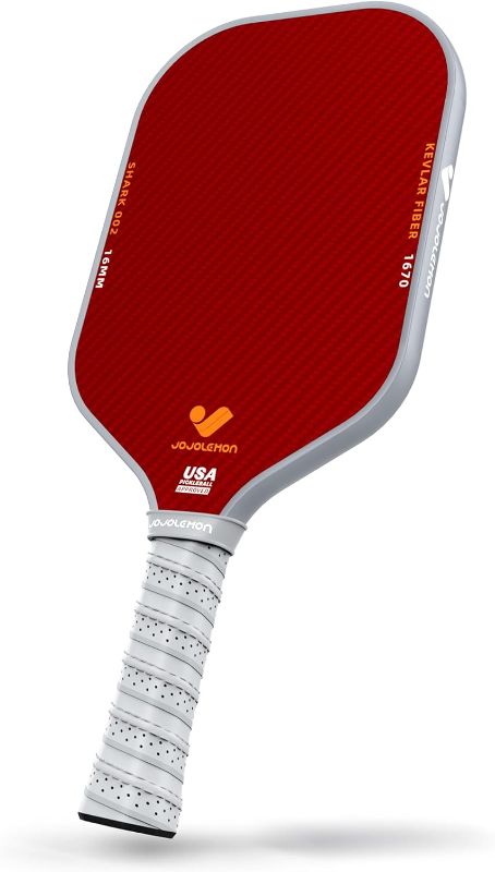 Photo 1 of Pickleball Paddles, Carbon Fiber Pickleball Paddle with a 16mm Shark Power Polymer Core, The Pickleball Rackets Designed for Ultimate Spin & Consistency