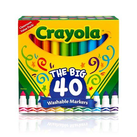 Photo 1 of Crayola Ultra-Clean Broad Line Washable Markers-Assorted Colors 40/Pkg