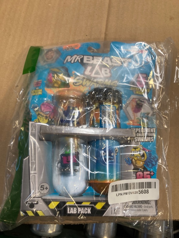 Photo 1 of MrBeast Lab Swarms Series 2 Atomic Lab 5 Pack – Collectible Micro Beasts, Add Water & Shake Test Tube to Reveal 2 of 5 Surprise 1" Figures, 85 to Collect, Mystery Teams, Fun Unboxing Toy for Kids 5+