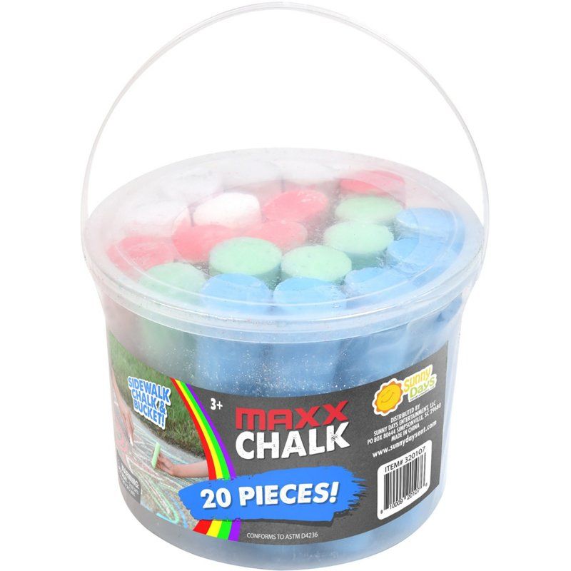 Photo 1 of Sunny Days Chalk Tales Jumbo Chalk & Bucket 20 Pc
