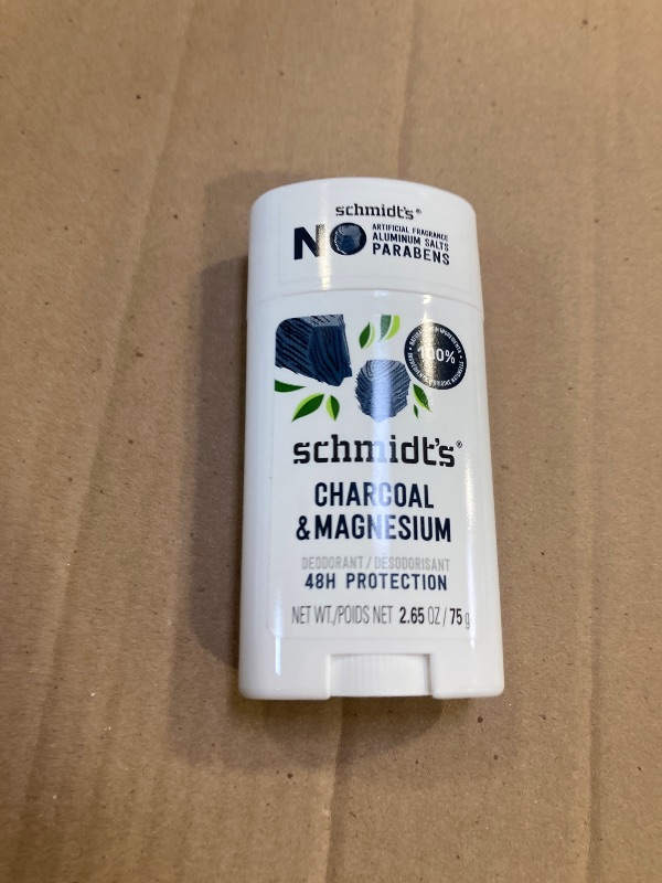 Photo 1 of Schmidt's Aluminum-Free Vegan Deodorant Charcoal & Magnesium with 48 Hour Odor Protection, for Women and Men, Natural Ingredients, Cruelty-Free, 2.65 oz