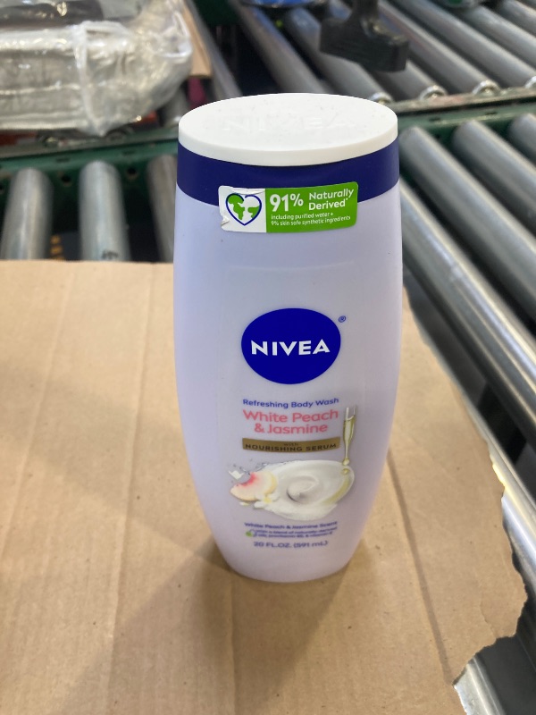Photo 1 of NIVEA Refreshing White Peach and Jasmine Body Wash with Nourishing Serum, Scented Body Wash for Women, Enriched with Provitamin B5 and Vitamin E, 20 Fl Oz Bottle