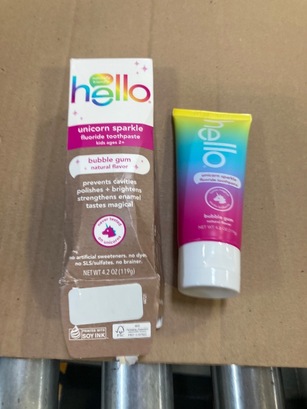 Photo 1 of hello kids unicorn sparkle fluoride toothpaste - exp -2026