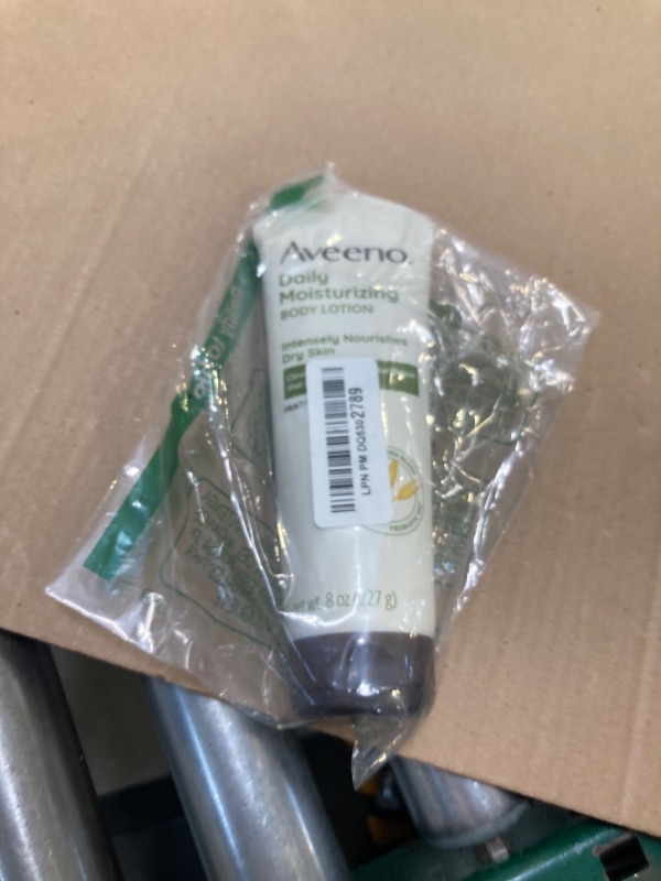 Photo 1 of Aveeno Daily Moisturizing Body Lotion with Soothing Prebiotic Oat, Gentle Lotion Nourishes Dry Skin With Moisture, Paraben-, Dye- & Fragrance-Free, Non-Greasy & Non-Comedogenic, 8 fl. oz
