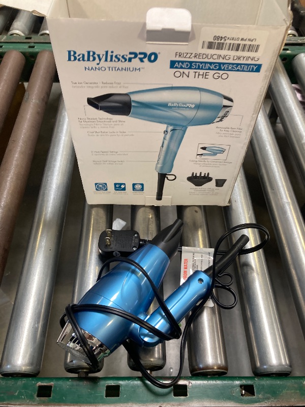 Photo 1 of BabylissPRO® Nano Titanium™ Compact Folding Ionic Dryer - MISSING ATTACHMENT 
