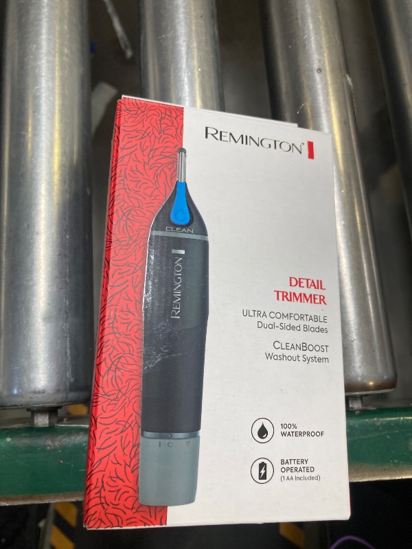 Photo 1 of Remington Nose, Ear & Detail Trimmer with CLEANBoost Technology for Easy Washing, Eyebrow Trimming Comb Attachment, Black