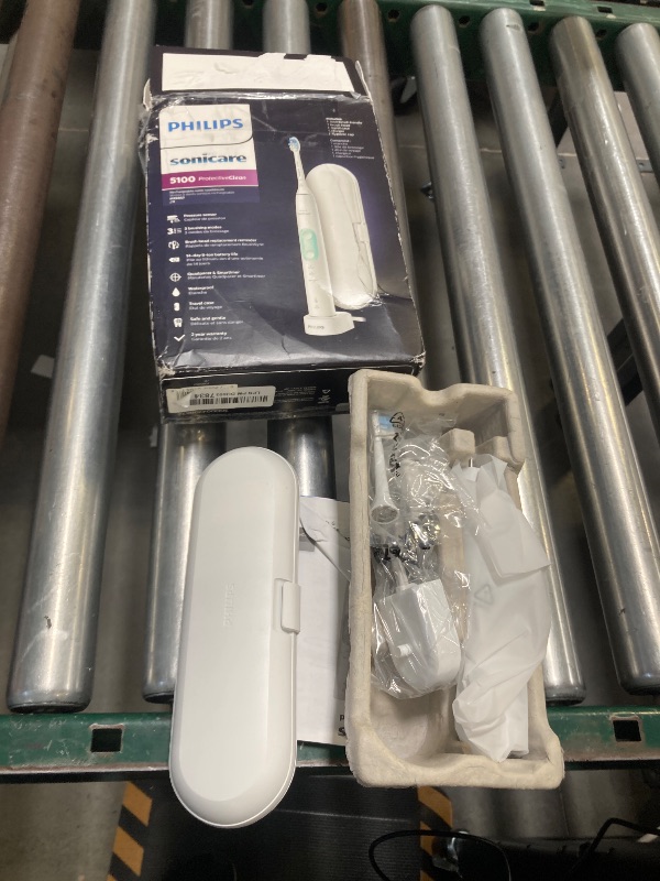 Photo 1 of Philips Sonicare ProtectiveClean 5100 Rechargeable Electric Toothbrush, with Pressure Sensor, 3 Cleaning Modes, SmarTimer and QuadPacer, 14-Day Battery Life, Travel Case, White, Model HX6857/11