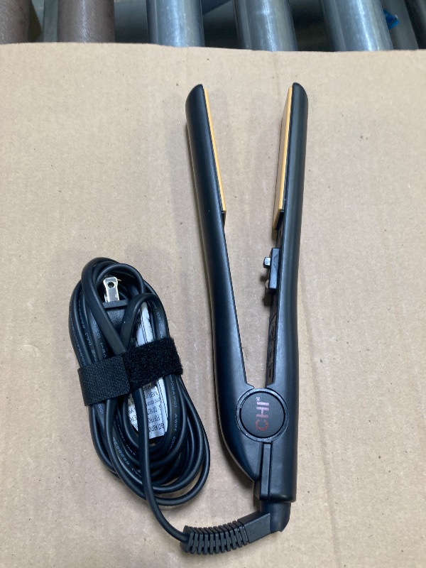 Photo 1 of CHI Original Ceramic Flat Iron, Hair Straightener For A Smooth Finish, Floating Plates, Quick Heat Up, Analog On/Off Switch, 1" Styling Tool, Black